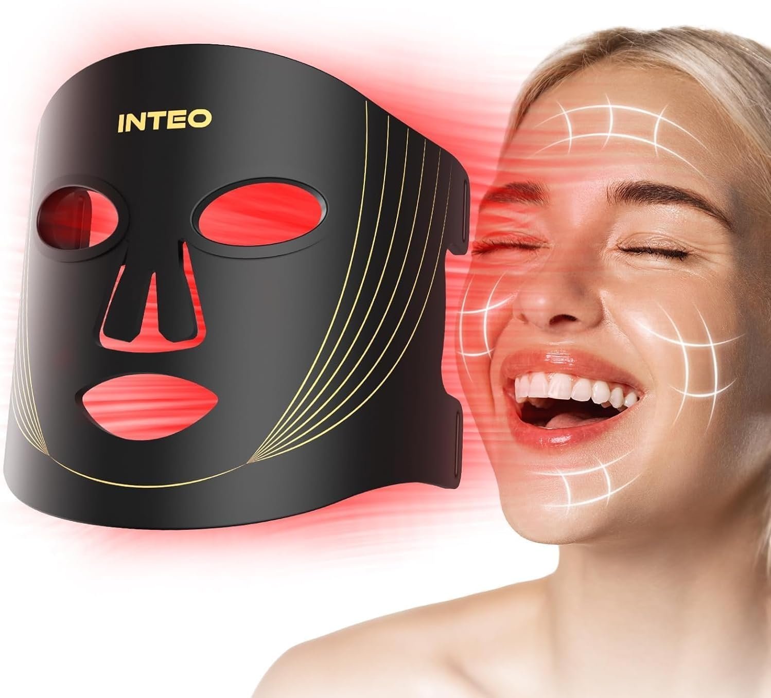 Red Light Therapy for Face, 3 Modes Portable Led Face Mask